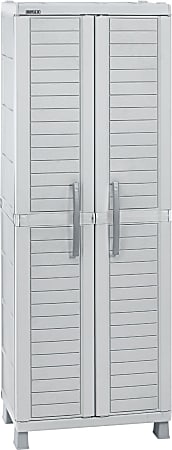 Inval 2-Door Storage Cabinet, 74-7/16”H x 17-3/4”W x 17-3/4”D, Light Gray