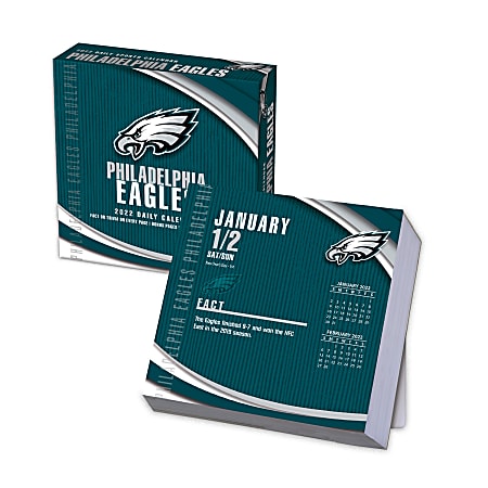 Lang Turner Licensing Boxed Daily Desk Calendar, 5-1/4" x 5-1/4", Philadelphia Eagles, January To December 2022