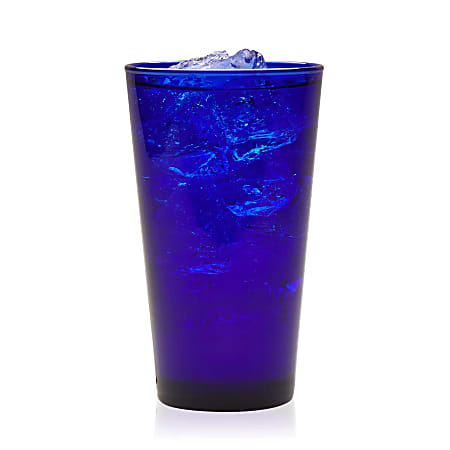Libbey Flare Tumbler Glasses, 17.25 Oz, Cobalt Blue, Set Of 12 Glasses