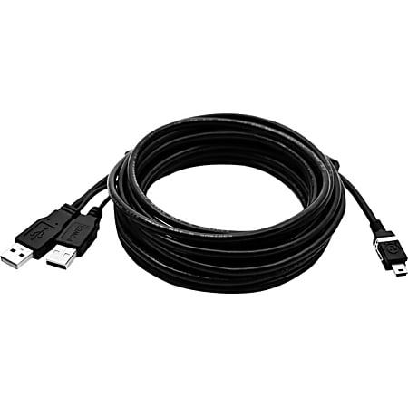 Mimo Monitors USB Cable 15-foot - 15 ft Mini USB/USB Data Transfer/Power Cable for Touchscreen Monitor, Monitor - First End: 1 x 4-pin USB Type A - Male, 1 x 4-pin Type A Power - Male - Second End: 1 x Mini USB - Male - Extension Cable - Black - 1