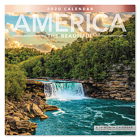 Mead® America The Beautiful Monthly Wall Calendar, 12” x 12”, January To December 2020, ODE327-10