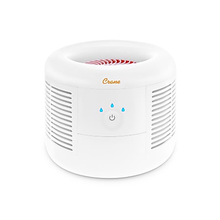 Crane HEPA Air Purifier with 3 Speed Settings, 300 Sq Ft. Coverage, 9 1/4" x 9 1/4" x 7 1/4", White 
