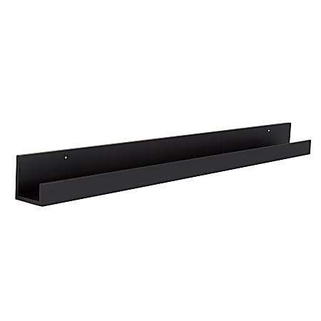 Kate And Laurel Levie Wall Shelf, 3-1/2”H x 42”W x 3-1/2”D, Black
