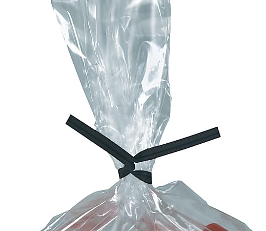 Partners Brand Twist Ties, Plastic, 8" x 3/16", Black, Pack Of 2,000