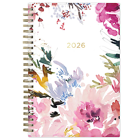 2026 Blue Sky Weekly/Monthly Planner, 5” x 8”, Magenta Blooms, January To December, 140947