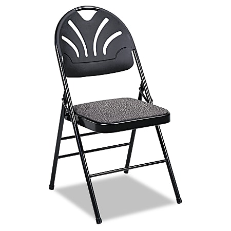 Samsonite® Fanfare High-Back Padded Folding Chair, 35 1/2"H x 18 1/2"W x 21 3/4"D, Black, Carton Of 4