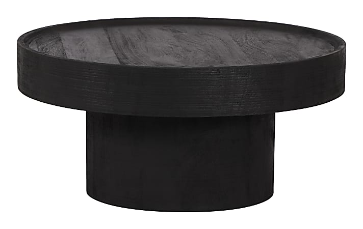 Zuo Modern Watson Mango Wood Round Coffee Table, 13-5/16”H x 28"W x 28"D, Black