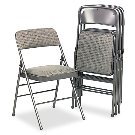 Samsonite Commercial Grade Folding Chairs 18 H x 18 W x 19 D Dark Gray Frame Gray Fabric Pack Of 4