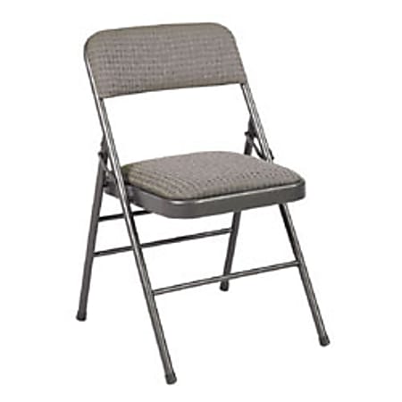 Samsonite® Commercial-Grade Folding Chairs, 18"H x 18"W x 19"D, Dark Gray Frame, Gray Fabric, Pack Of 4