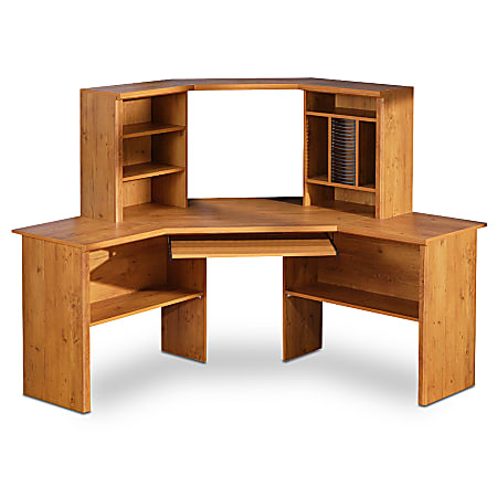 South Shore Furniture Prairie Collection Corner Desk With Hutch, 55"H x 62"W x 62"D, Country Pine