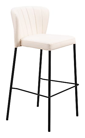 Zuo Linz Barstools, Cream, Set Of 2 Barstools