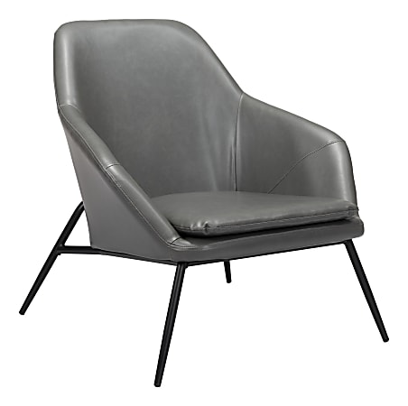 Zuo Modern Manuel Plywood And Steel Accent Chair, Gray