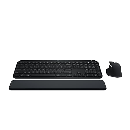 Logitech&reg; MX Keys S Wireless Keyboard And Mouse Combo With Palm Rest, Full Size, 22% Recycled, Black, 920-012274
