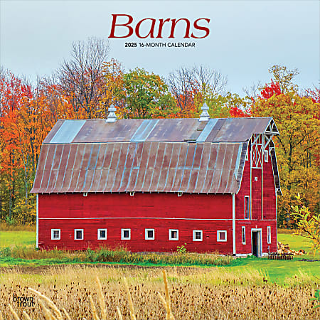 2025 BrownTrout Barns Monthly Plastic-Free Square Wall Calendar, 12" x 12", Americana, January to December 2025, 9781975474492