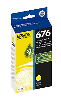 Epson® 676XL DuraBrite® Ultra High-Yield Yellow Ink Cartridge, T676XLXL420-S