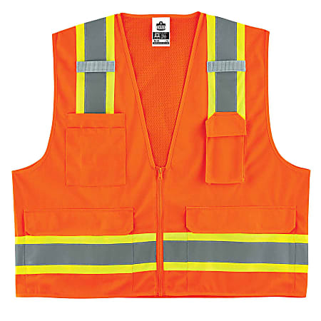 Ergodyne GloWear Safety Vest, 2-Tone Surveyors, Type-R Class 2, XX-Large/3X, Orange, 8248Z