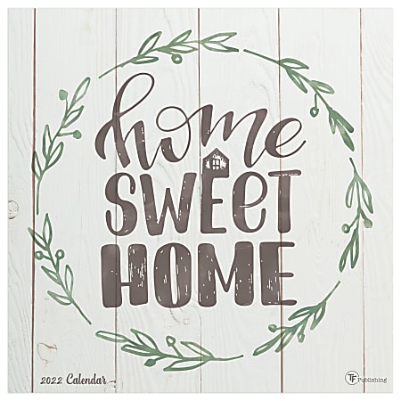 TF Publishing Inspirational Wall Calendar, 12" x 12", Home Sweet Home, January To December 2022