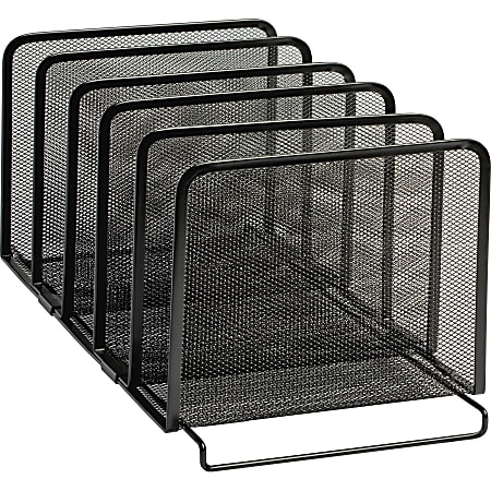 Rolodex Expressions 22141 Mesh Stacking Sorter - 5 Compartment(s) - 7.50" x 8.50"x 14.25" Depth - Desktop - Stackable - Black - Steel - 1 Each