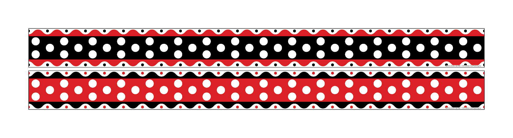 Barker Creek Double-Sided Straight-Edge Border Strips, 3" x 35", Just Dotty, Pack Of 12