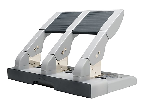 Swingline® Antimicrobial High Capacity Heavy Duty Punch, 3 Holes, 75 Sheets - 3 Punch Head(s) - 75 Sheet Capacity - 9/32" Punch Size - Gray