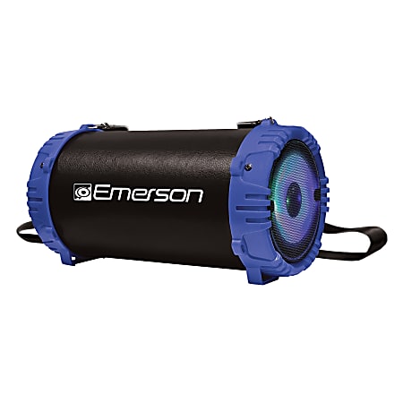 Emerson EAS-3001-BLUE Boomer Impulse Flash Portable Bluetooth Speaker With LED Lighting and Carrying Strap, Blue