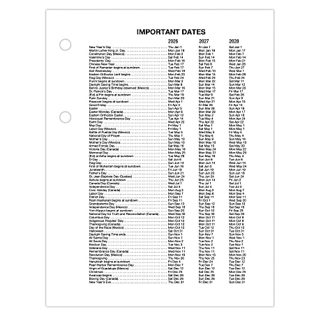 AT A GLANCE 2026 Daily Loose Leaf Desk Calendar Refill Mini 3 x 3 34 ...