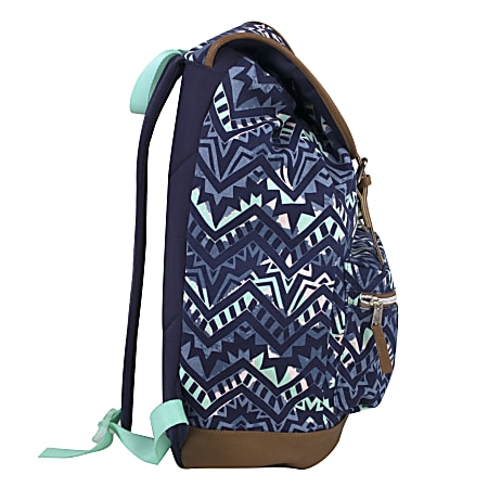 Emma Chloe Geo Stripes Drawstring Backpack Blue Office Depot