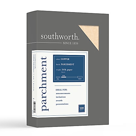 Southworth® Parchment Specialty Paper, 24 Lb., 8 1/2" x 11", Copper, Pack Of 500