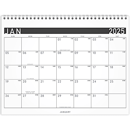 2025 AT-A-GLANCE® Contemporary Monthly Wall Calendar, 11" x 8-1/2", January To December, PM170X28