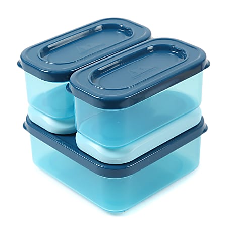 Arctic Zone 8 Piece Lunch Storage Container Set Blue - Office Depot