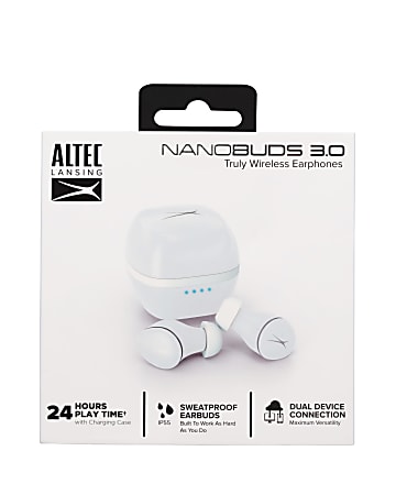 Altec Lansing NanoBuds 3.0 Earbuds, Light Blue, MZX-5001