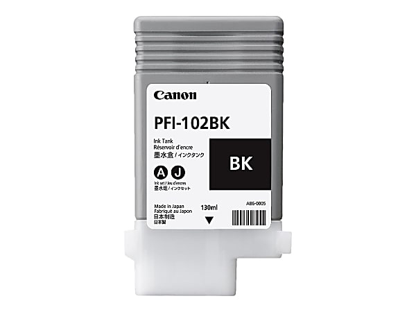 Canon PFI-102 BK - 130 ml - black - original - ink tank - for imagePROGRAF iPF510, iPF605, iPF650, iPF655, iPF710, iPF720, iPF750, iPF755, LP17, LP24