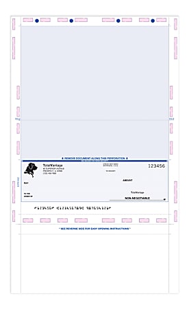 Custom Imprint Pressure Seal Check, EZ Fold, 8-1/2" x 14", Pack of 500