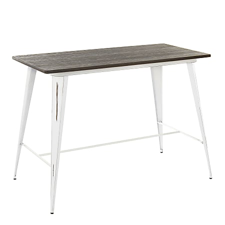Lumisource Oregon Industrial Counter Table, Rectangular, Espresso/Vintage White