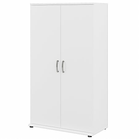 White two door shop storage cabinet