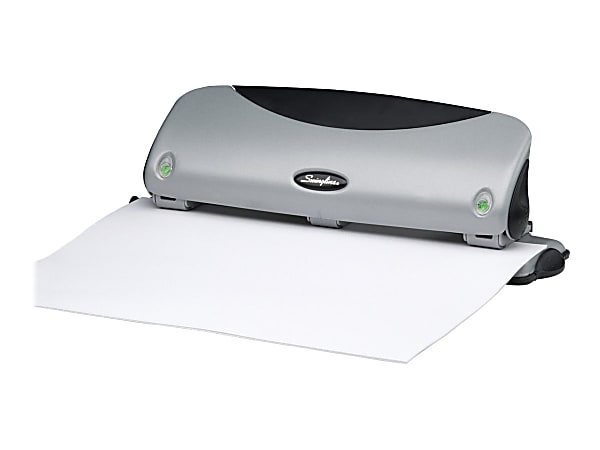 Swingline® Easy View 3-Hole Punch, Black/Silver