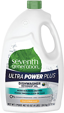 Seventh Generation™ Natural Auto Dishwasher Gel, Fresh Citrus, 65 Oz, White, Case Of 6 Bottles