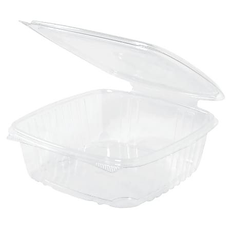 Genpak® Hinged Deli Containers, 1.5 Qt, 2 1/2" x 8" x 8 1/2", Clear, 100 Containers Per Bag, Carton Of 2 Bags