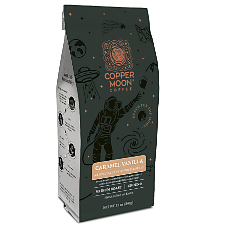 Copper Moon Coffee, Ground, Medium Roast, Caramel Vanilla Blend, 12 Oz