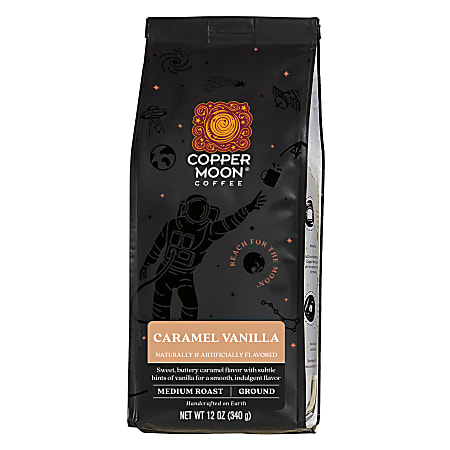 Copper Moon Coffee, Ground, Medium Roast, Caramel Vanilla Blend, 12 Oz