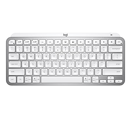 Logitech® MX Keys Mini Minimalist Wireless Illuminated Keyboard, Pale Gray