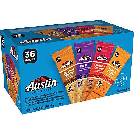 Austin Sandwich Cracker Variety Case - Assorted - 36 / Box