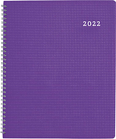 Brownline® 14-Month DuraFlex Monthly Planner, 7-1/8" x 8-7/8", Purple, December 2021 To January 2023, CB1200V.BLK