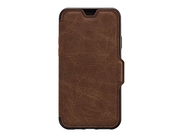 OtterBox Strada Series Folio - Flip cover for cell phone - metal, leather, polycarbonate - espresso brown - for Apple iPhone 11 Pro Max