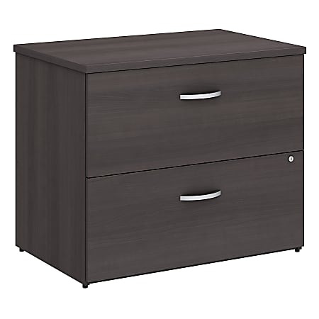 Bush Business Furniture Studio C 35-3/4"W x 23-3/8"D Lateral 2-Drawer File Cabinet, Storm Gray, Standard Delivery