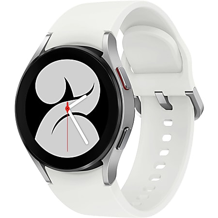 Samsung Galaxy Watch4, 40mm, Silver, LTE - 16 GB - 1.50 GB Standard Memory - 1.2" - Android Wear - Bluetooth - Silver - Aluminum Case - Health & Fitness - Water Resistant - LTE - IP68 Water Resistant