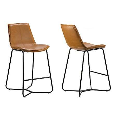 Glamour Home Amery Bar Stools, Black/Cappuccino, Set Of 2 Stools