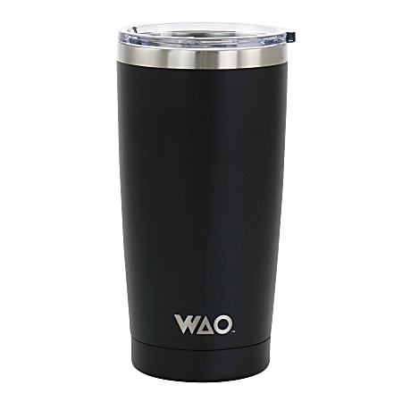 16oz Stainless Steel Double Wall Insulated Tumblers Black No Lid