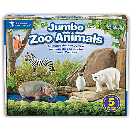 Learning Resources Jumbo Figures, Zoo Animals, Pack Of