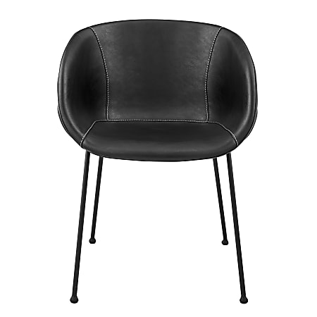 Eurostyle Zach Faux Leather Side Chairs With Arms,